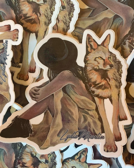 Coyote Girl Sticker